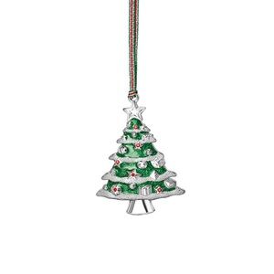 NWT Sterling Silver and Green Christmas Tree Ornament